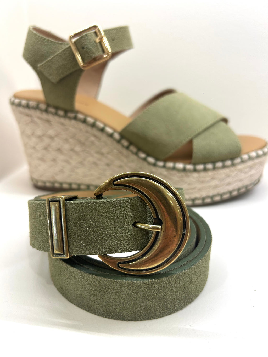 Ceinture en cuir Damaris kaki