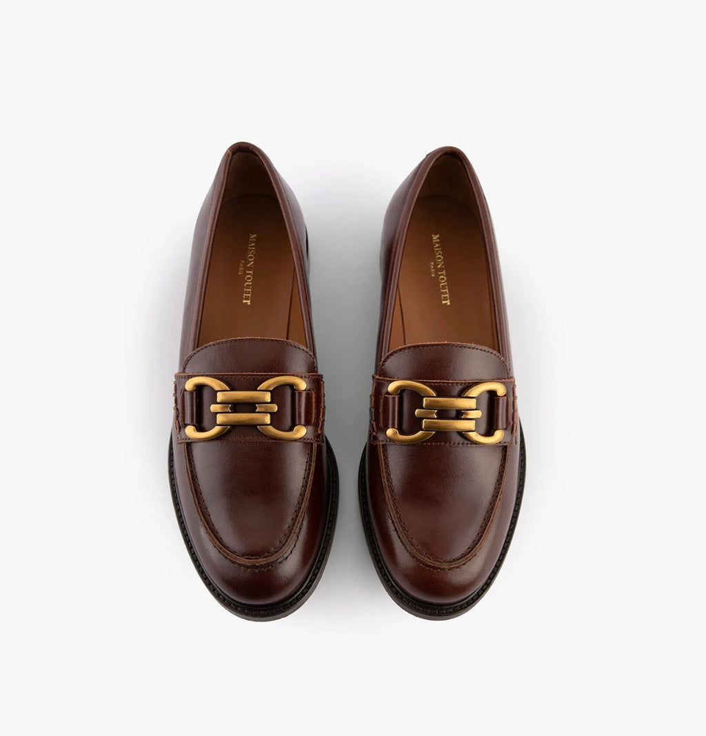 Mocassins Lyna - Cuir glacé whisky - MAISON TOUFFET