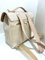 Sac à dos MLV cuir et daim beige