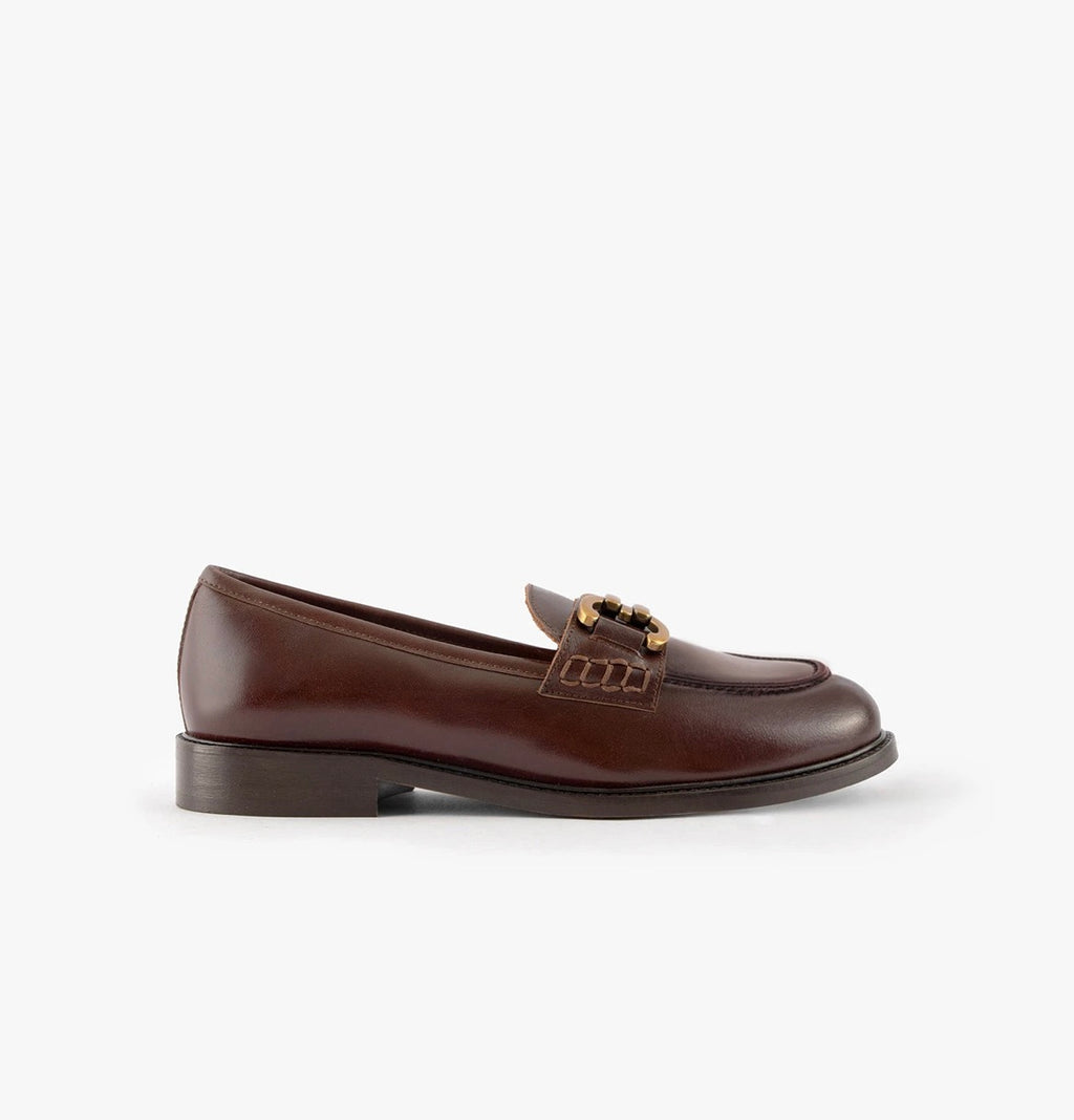 Mocassins Lyna - Cuir glacé whisky - MAISON TOUFFET