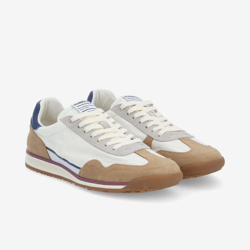Basket SCHMOOVE Camden NYLON/SUEDE/NAP • BLANC CASSÉ/CAMEL/BLEU MARINE