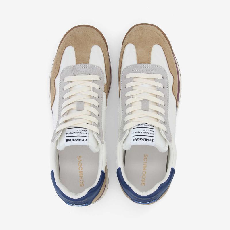Basket SCHMOOVE Camden NYLON/SUEDE/NAP • BLANC CASSÉ/CAMEL/BLEU MARINE