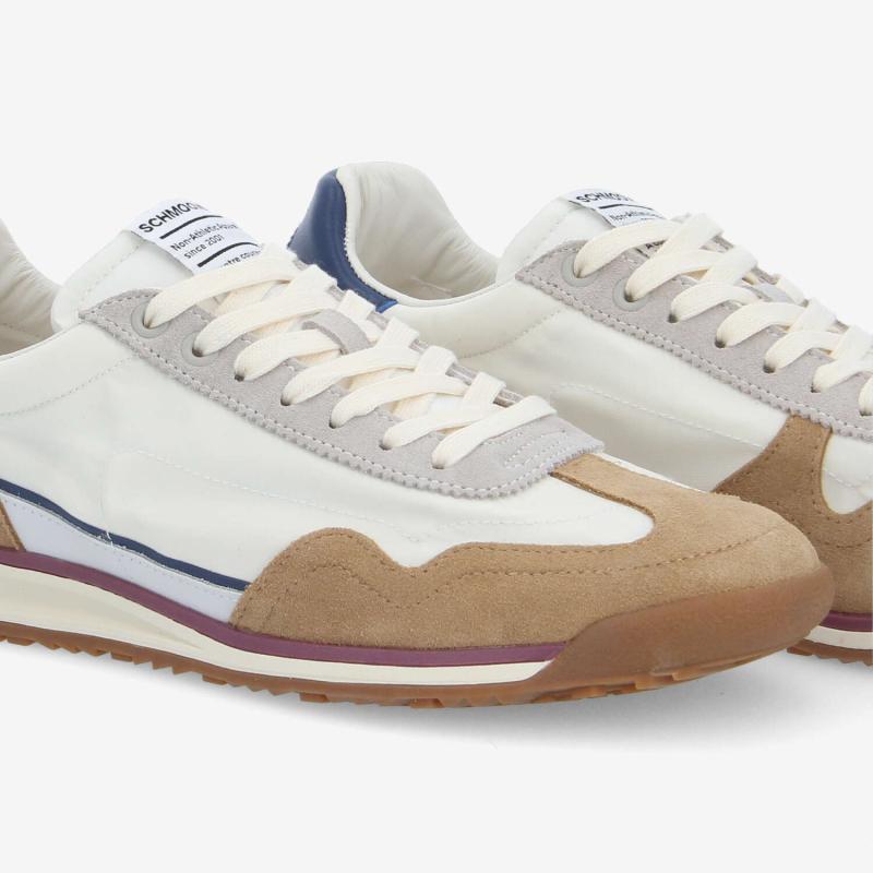Basket SCHMOOVE Camden NYLON/SUEDE/NAP • BLANC CASSÉ/CAMEL/BLEU MARINE