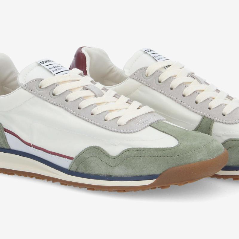 Basket SCHMOOVE Camden NYLON/SUEDE/NAP • BLANC CASSÉ/VERT/BORDEAUX