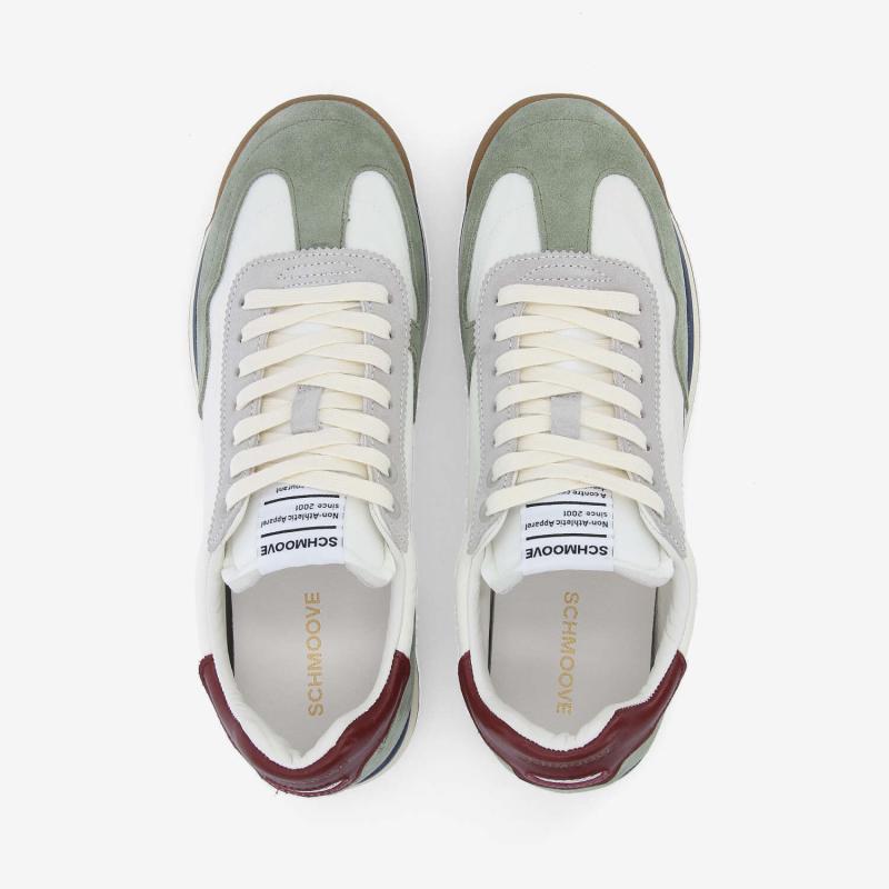 Basket SCHMOOVE Camden NYLON/SUEDE/NAP • BLANC CASSÉ/VERT/BORDEAUX
