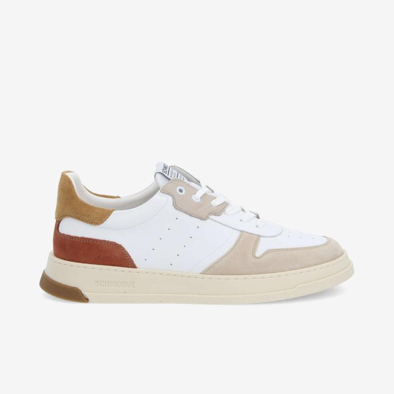 Sneaker SCHMOOVE NAP/SUEDE/MESH • BLANC/MARRON