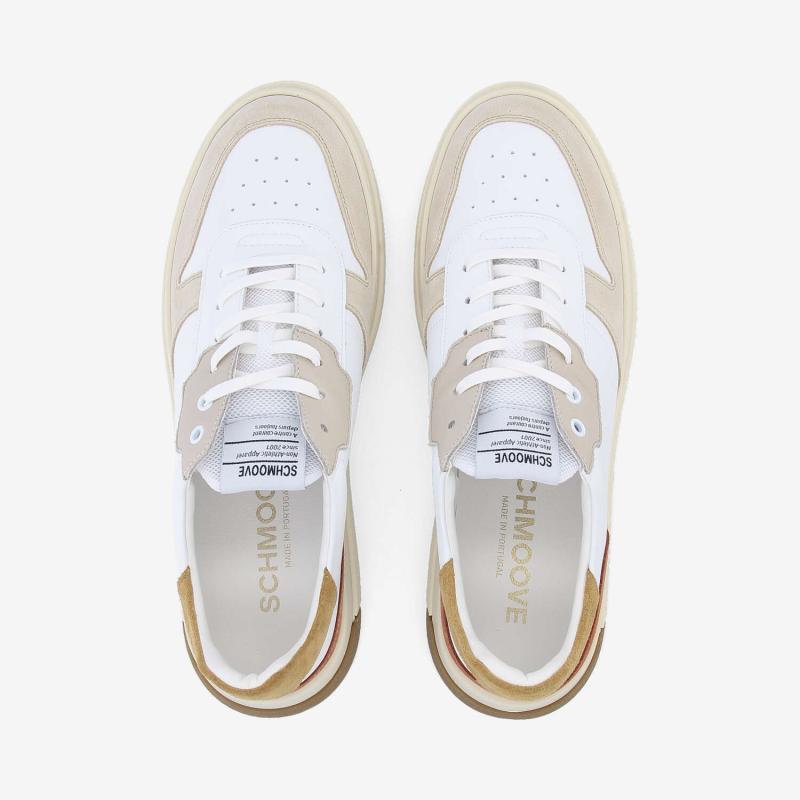 Sneaker SCHMOOVE NAP/SUEDE/MESH • BLANC/MARRON
