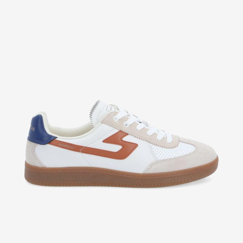 Sneakers SCHMOOVE - NAPPA/SUEDE/NAP • BLANC/BLANC CASSÉ/MARRON