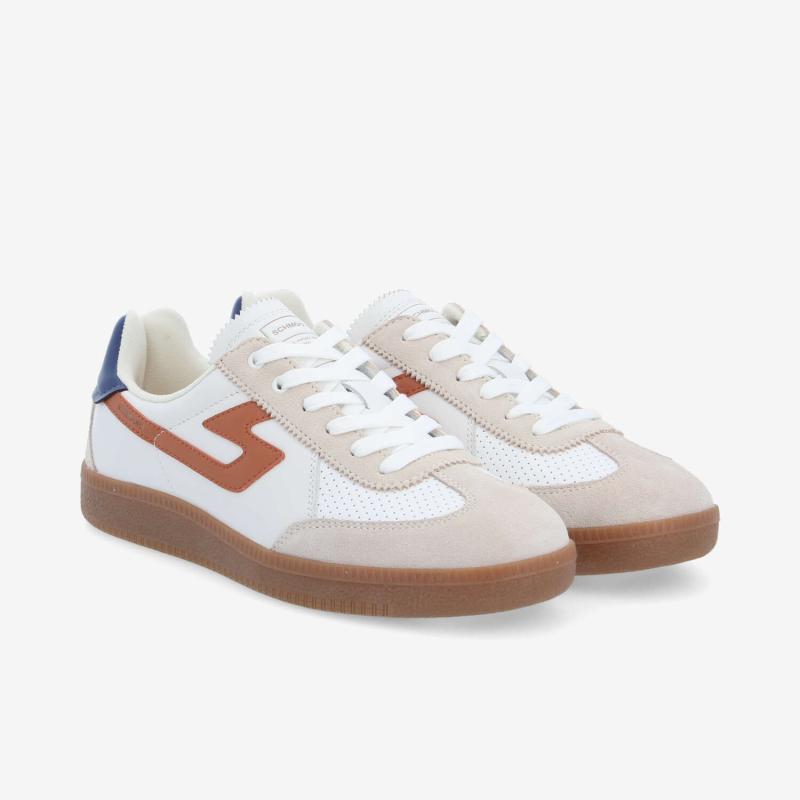 Sneakers SCHMOOVE - NAPPA/SUEDE/NAP • BLANC/BLANC CASSÉ/MARRON