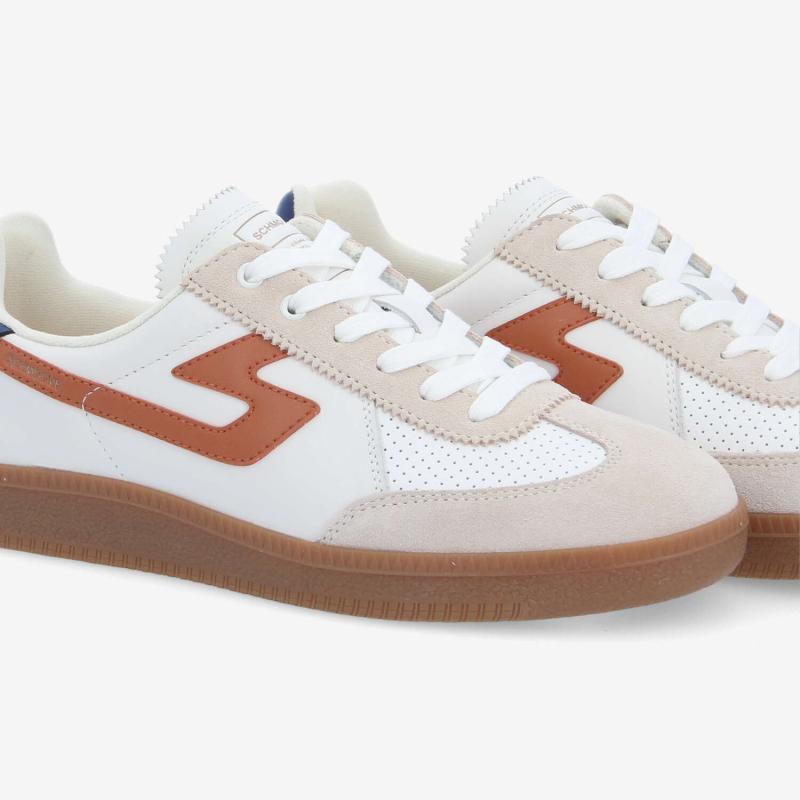 Sneakers SCHMOOVE - NAPPA/SUEDE/NAP • BLANC/BLANC CASSÉ/MARRON
