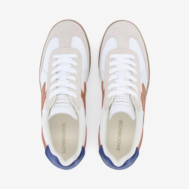 Sneakers SCHMOOVE - NAPPA/SUEDE/NAP • BLANC/BLANC CASSÉ/MARRON