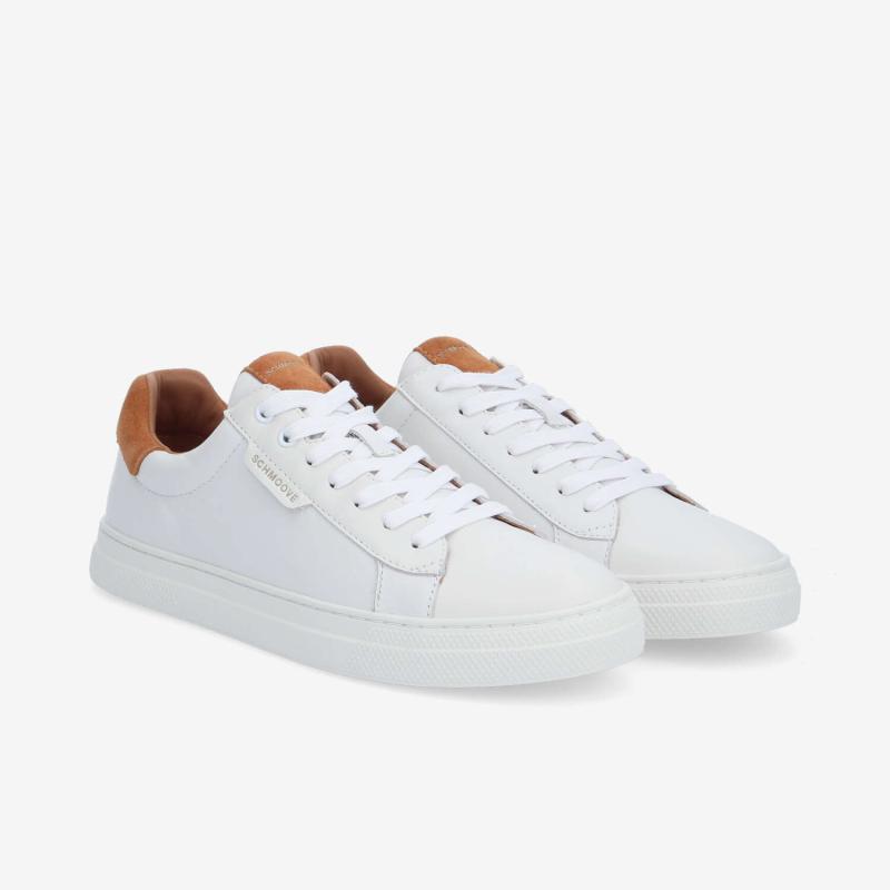 Sneaker SCHMOOVE - NAPPA/SUEDE • BLANC/MARRON