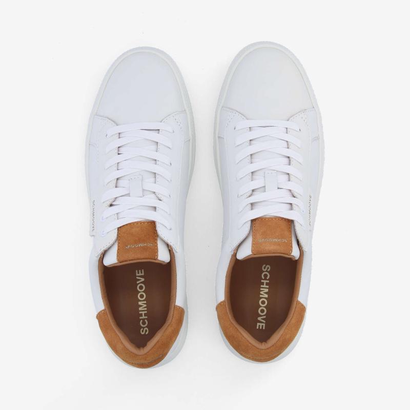 Sneaker SCHMOOVE - NAPPA/SUEDE • BLANC/MARRON