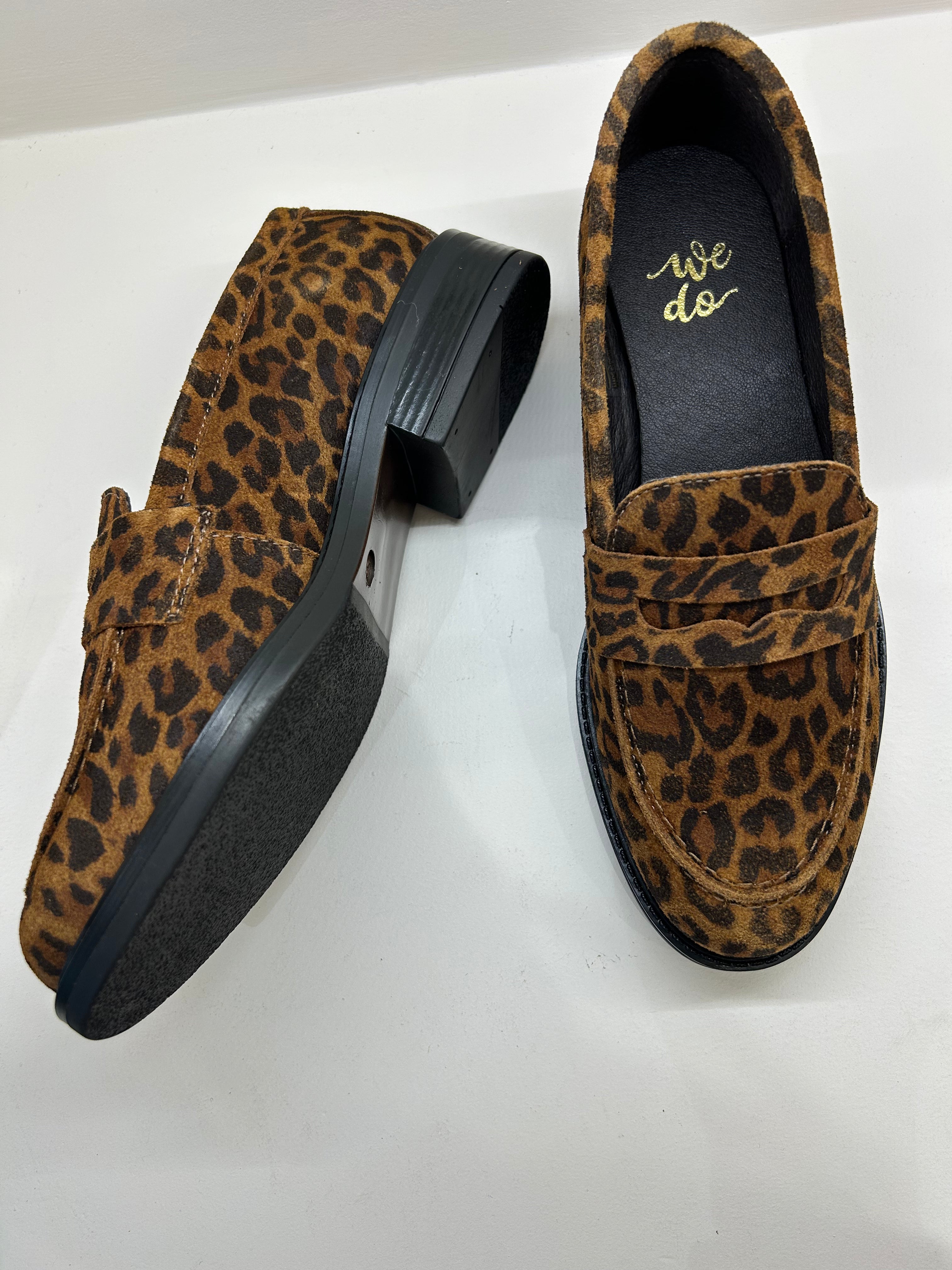 Mocassins WE DO Penny en Cuir Daim Imprimé Léopard — Le Chic Audacieux