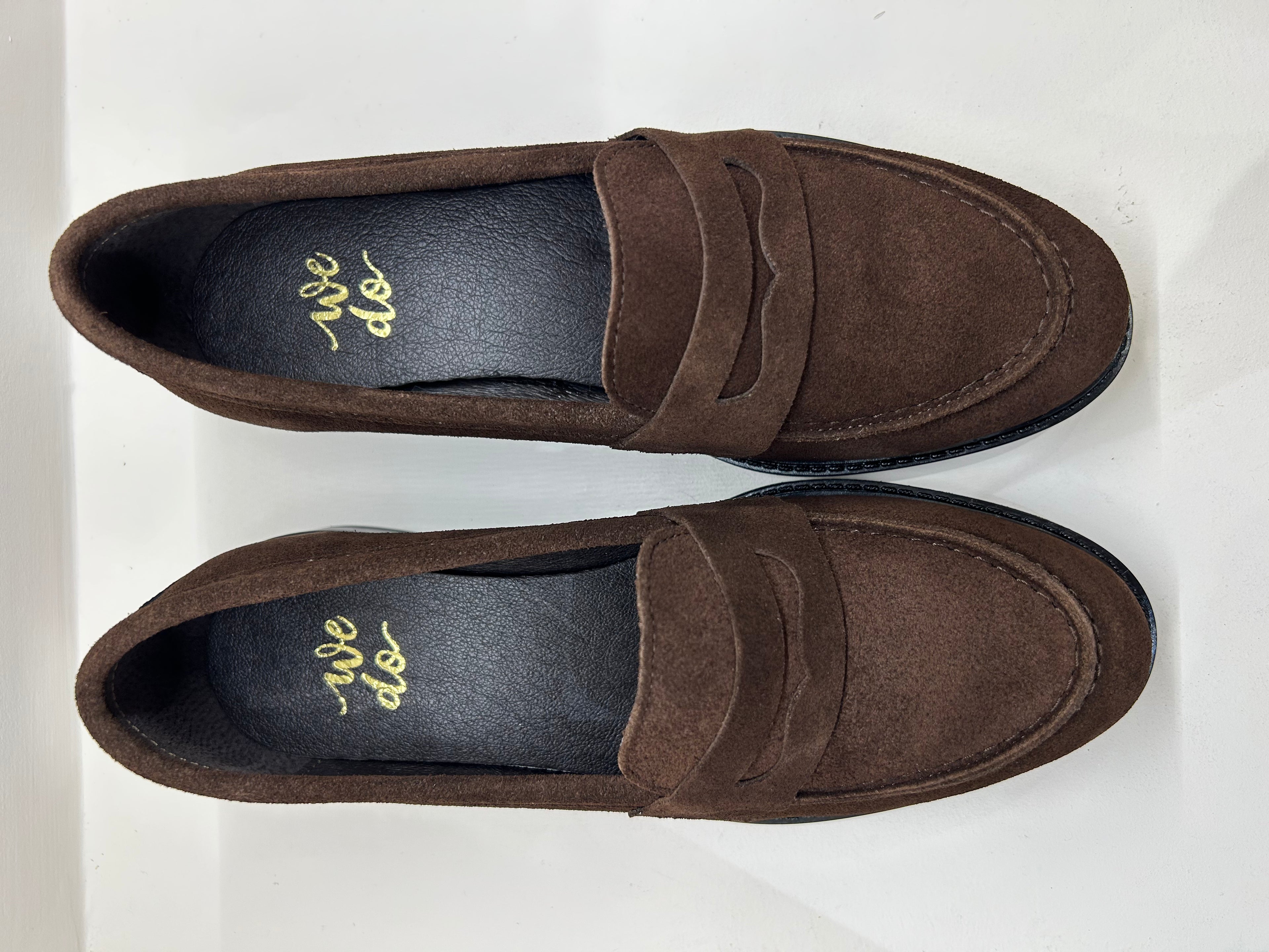 Mocassins WE DO Penny Classiques en Daim Chocolat