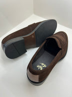 Mocassins WE DO Penny Classiques en Daim Chocolat