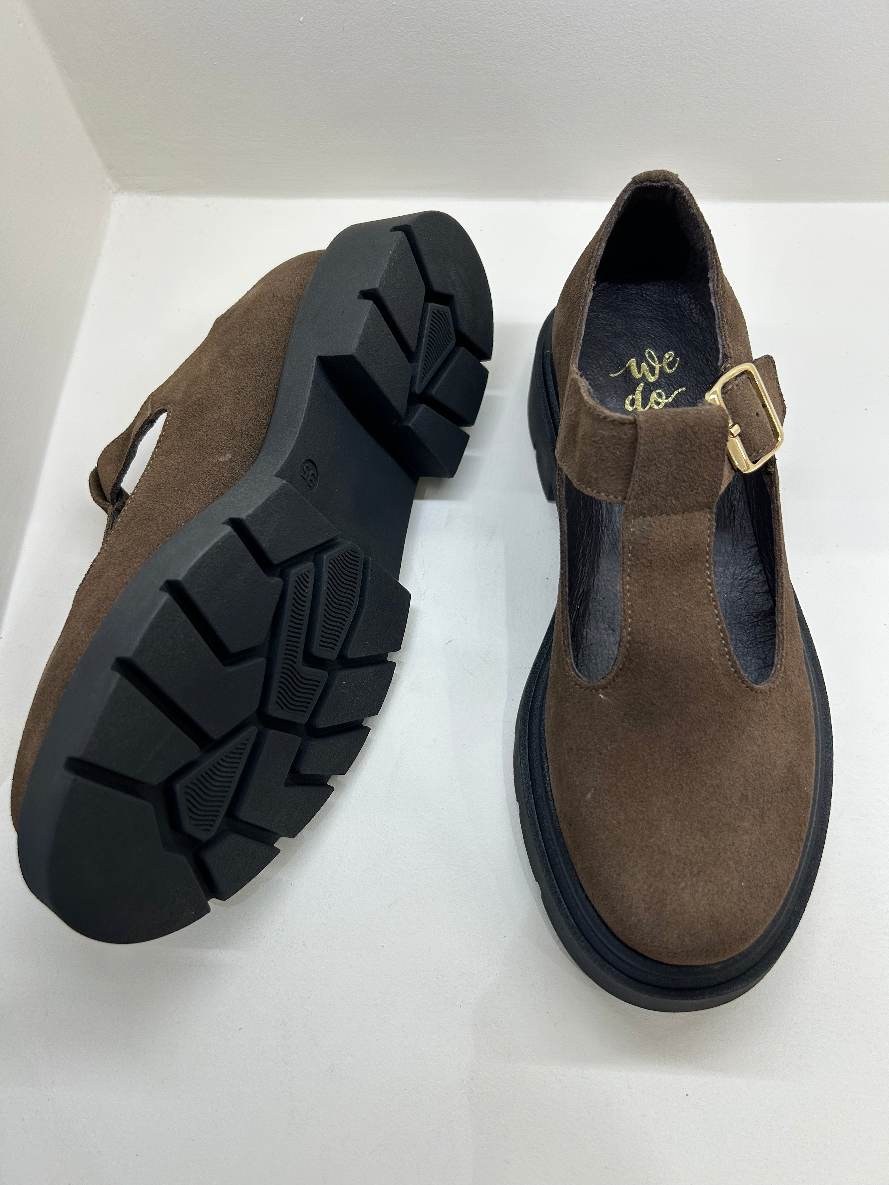 Salomés Chunky WE DO en Daim Marron — Élégance Retro-Chic
