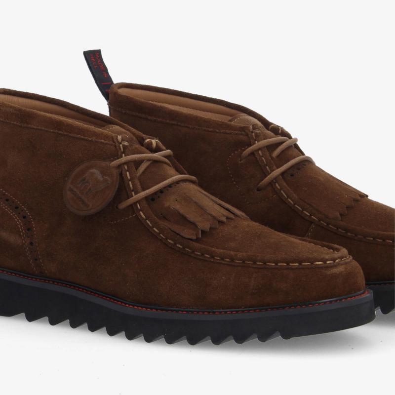 SCHMOOVE - Boots / Bottines en Suède Marron à Franges – Style Casual Chic & Caractère - RIPPLE CHUKKA M