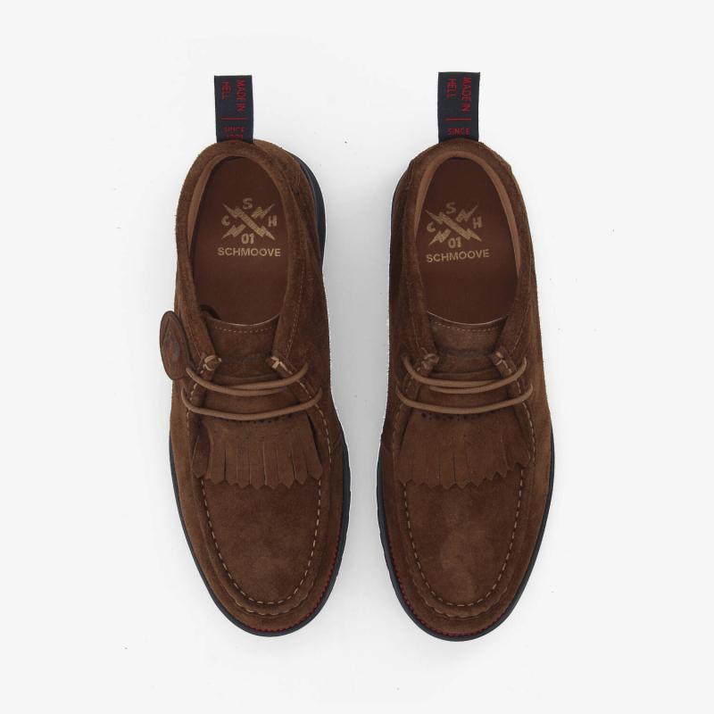 SCHMOOVE - Boots / Bottines en Suède Marron à Franges – Style Casual Chic & Caractère - RIPPLE CHUKKA M